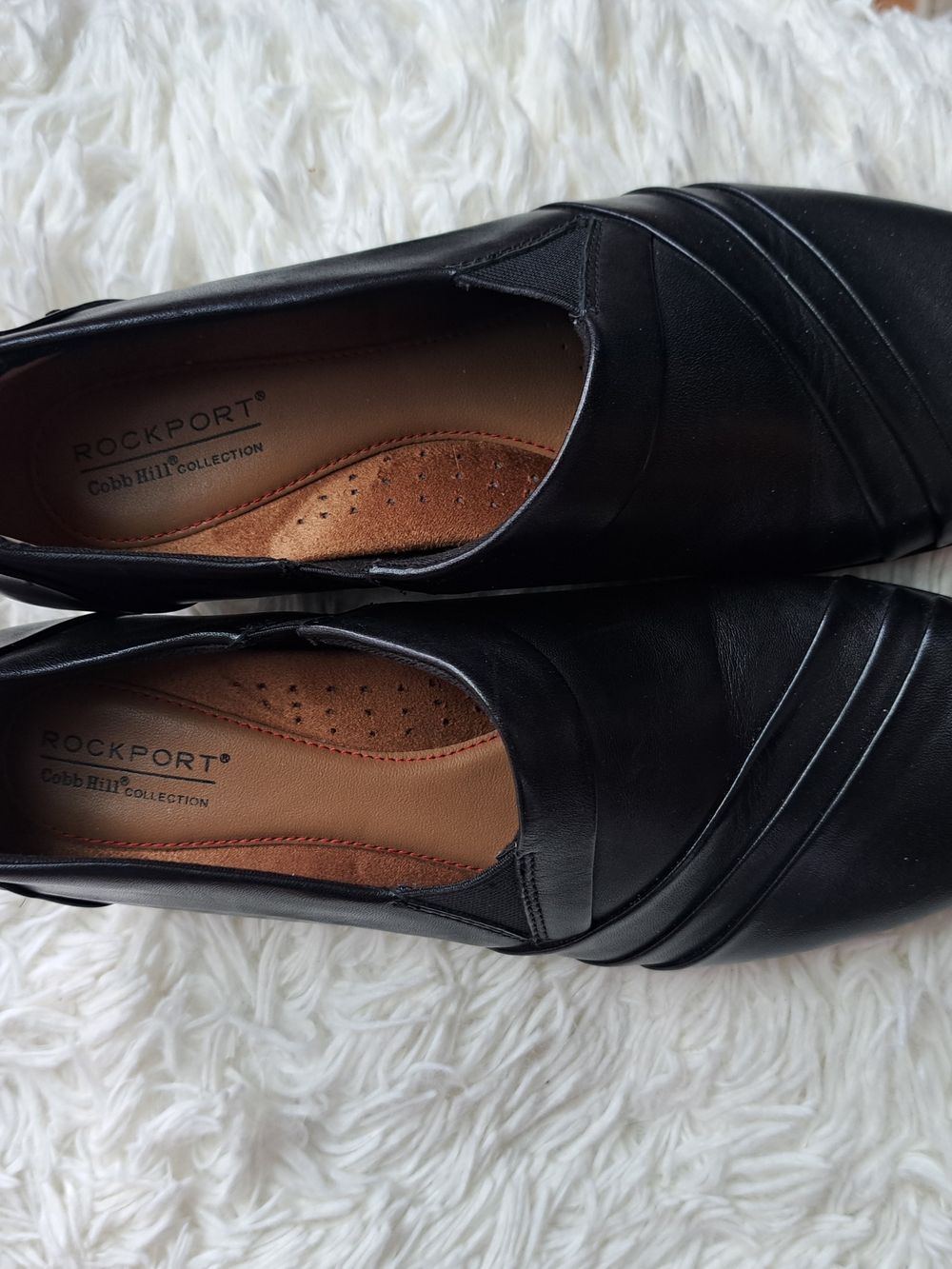Rockport Black Leather Slip-On Loafers